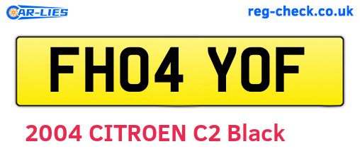 FH04YOF are the vehicle registration plates.