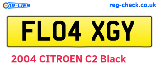 FL04XGY are the vehicle registration plates.