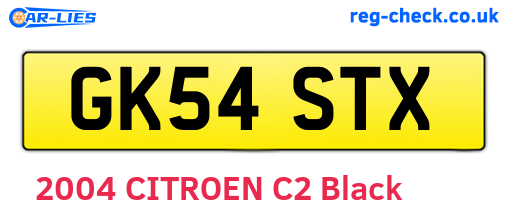 GK54STX are the vehicle registration plates.