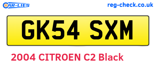 GK54SXM are the vehicle registration plates.