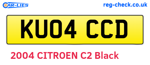 KU04CCD are the vehicle registration plates.