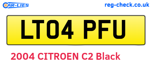LT04PFU are the vehicle registration plates.