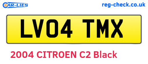 LV04TMX are the vehicle registration plates.
