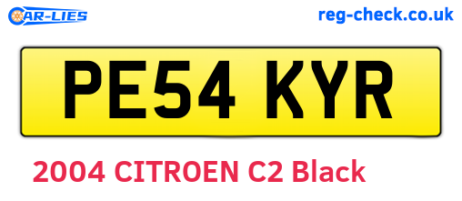 PE54KYR are the vehicle registration plates.