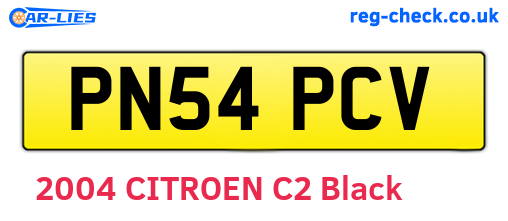 PN54PCV are the vehicle registration plates.