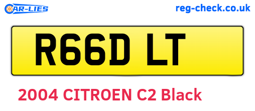 R66DLT are the vehicle registration plates.