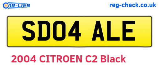 SD04ALE are the vehicle registration plates.