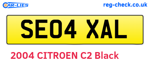 SE04XAL are the vehicle registration plates.