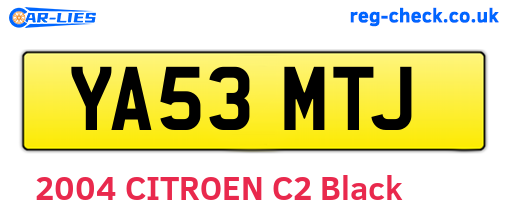 YA53MTJ are the vehicle registration plates.