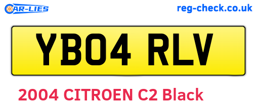 YB04RLV are the vehicle registration plates.