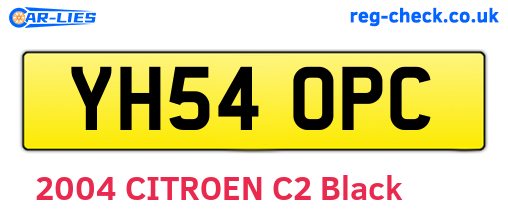 YH54OPC are the vehicle registration plates.
