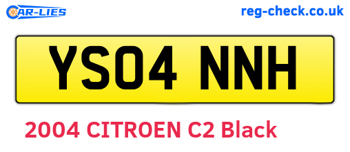 YS04NNH are the vehicle registration plates.
