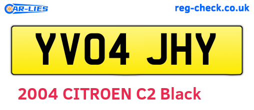 YV04JHY are the vehicle registration plates.