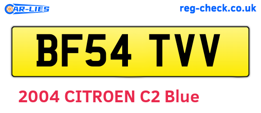 BF54TVV are the vehicle registration plates.