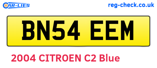 BN54EEM are the vehicle registration plates.