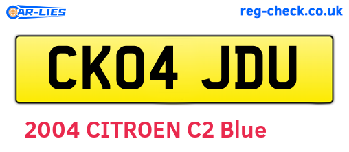 CK04JDU are the vehicle registration plates.