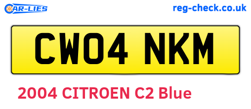 CW04NKM are the vehicle registration plates.