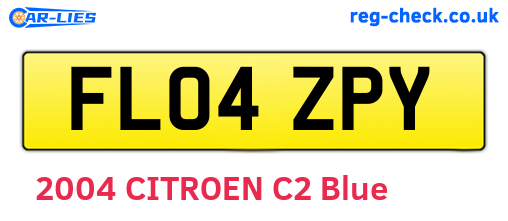 FL04ZPY are the vehicle registration plates.