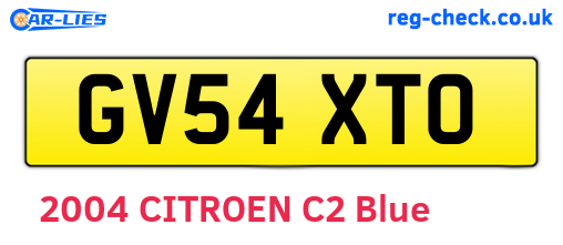 GV54XTO are the vehicle registration plates.