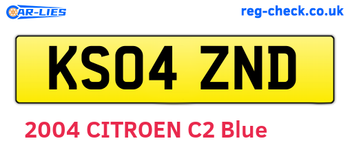 KS04ZND are the vehicle registration plates.