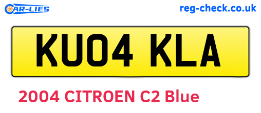 KU04KLA are the vehicle registration plates.