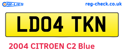 LD04TKN are the vehicle registration plates.