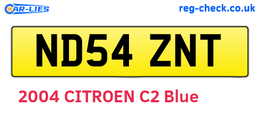 ND54ZNT are the vehicle registration plates.