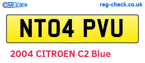 NT04PVU are the vehicle registration plates.