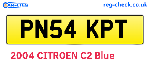 PN54KPT are the vehicle registration plates.