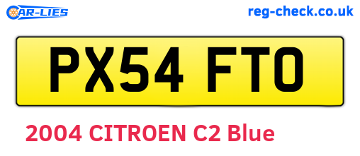 PX54FTO are the vehicle registration plates.