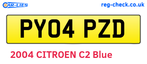 PY04PZD are the vehicle registration plates.