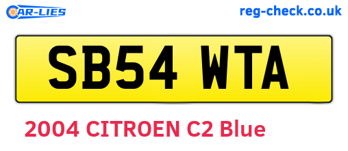 SB54WTA are the vehicle registration plates.