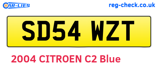 SD54WZT are the vehicle registration plates.