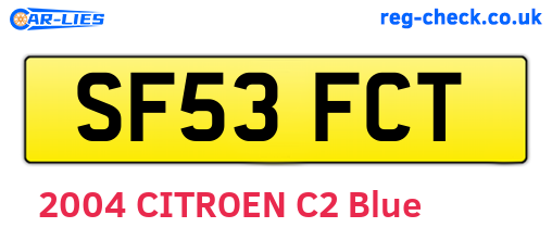 SF53FCT are the vehicle registration plates.