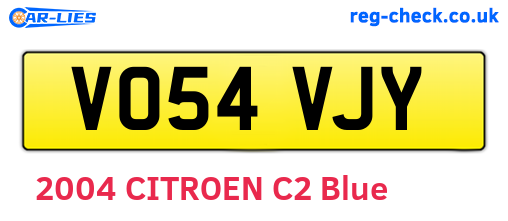 VO54VJY are the vehicle registration plates.