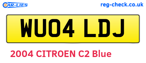 WU04LDJ are the vehicle registration plates.