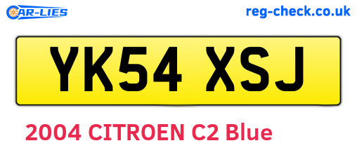 YK54XSJ are the vehicle registration plates.