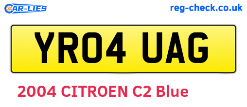YR04UAG are the vehicle registration plates.