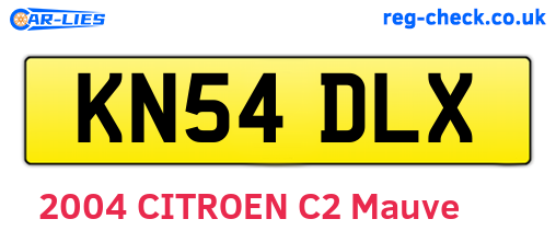 KN54DLX are the vehicle registration plates.
