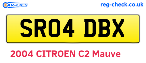 SR04DBX are the vehicle registration plates.
