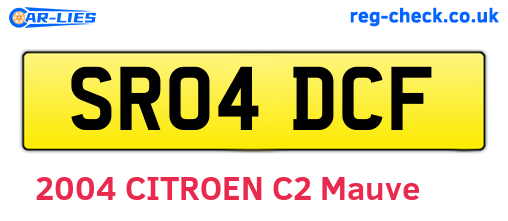 SR04DCF are the vehicle registration plates.