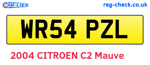 WR54PZL are the vehicle registration plates.