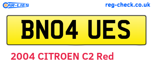 BN04UES are the vehicle registration plates.