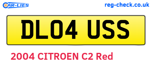 DL04USS are the vehicle registration plates.
