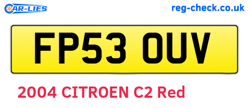 FP53OUV are the vehicle registration plates.
