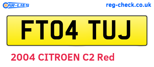 FT04TUJ are the vehicle registration plates.