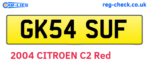 GK54SUF are the vehicle registration plates.