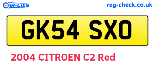 GK54SXO are the vehicle registration plates.