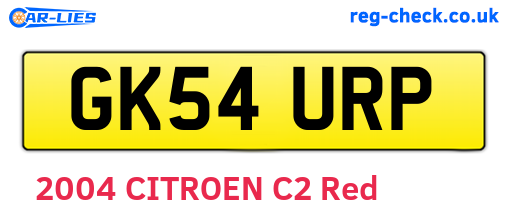 GK54URP are the vehicle registration plates.