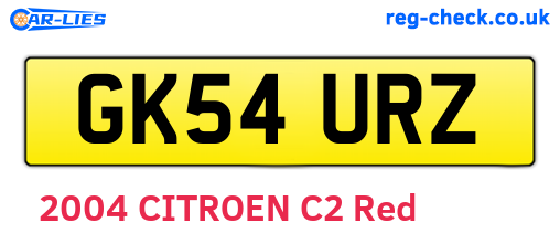 GK54URZ are the vehicle registration plates.
